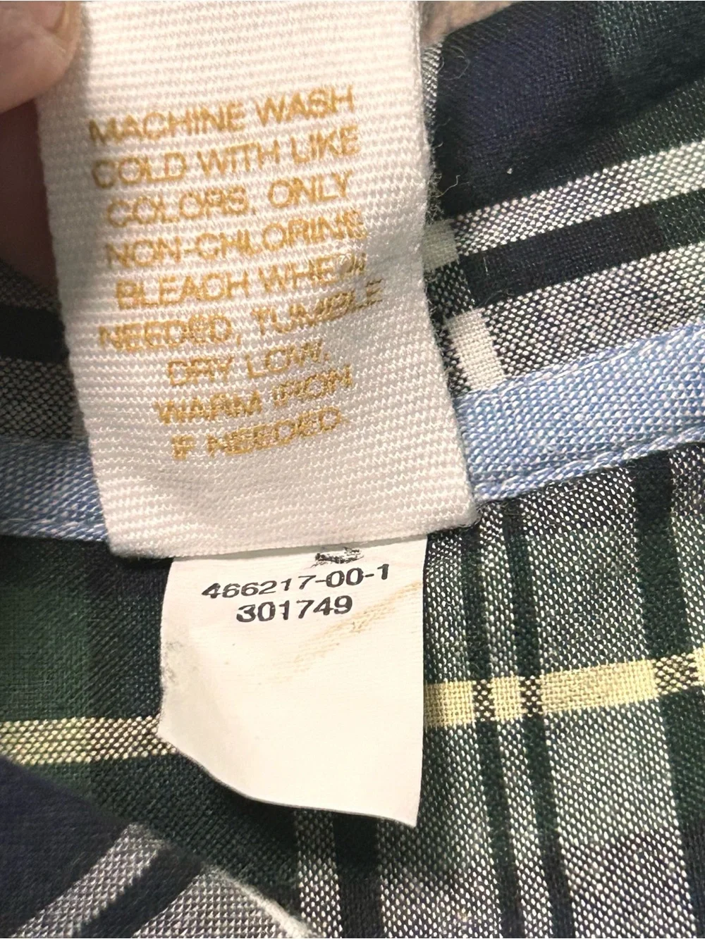 Vintage Baby Gap Plaid Button Down Shirt Size 12-18 Months Single Stitch